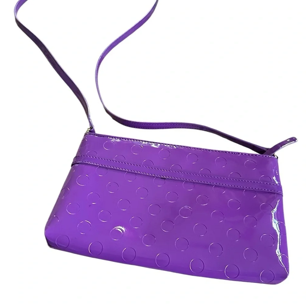 Kate Spade Purple Patent Crossbody Bag Small Bow Detail